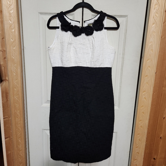 Elegant Black and White Sleeveless Dress - Picture 2 of 11